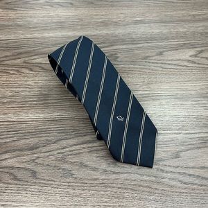 Christian Dior Navy w/ White Stripe Tie